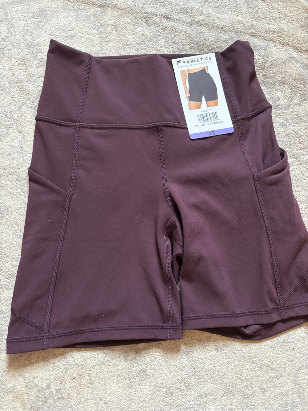 Fabletics High-Waist Bike Shorts — Plum